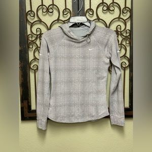 Nike grey dri fit reflective pullover hoodie